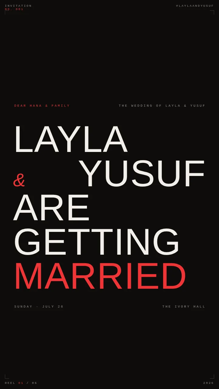 A Love Story invitation preview