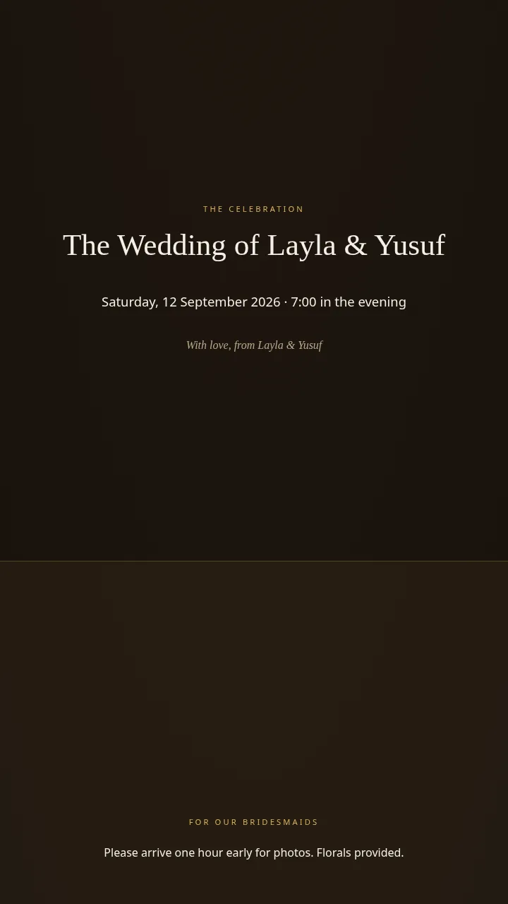 Aurora Vows invitation preview